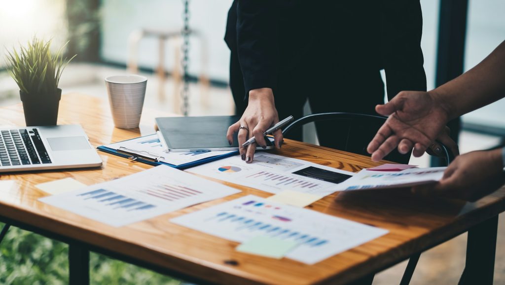 Close up hand of business People Diverse Brainstorm Meeting for Startup Marketing Project.
