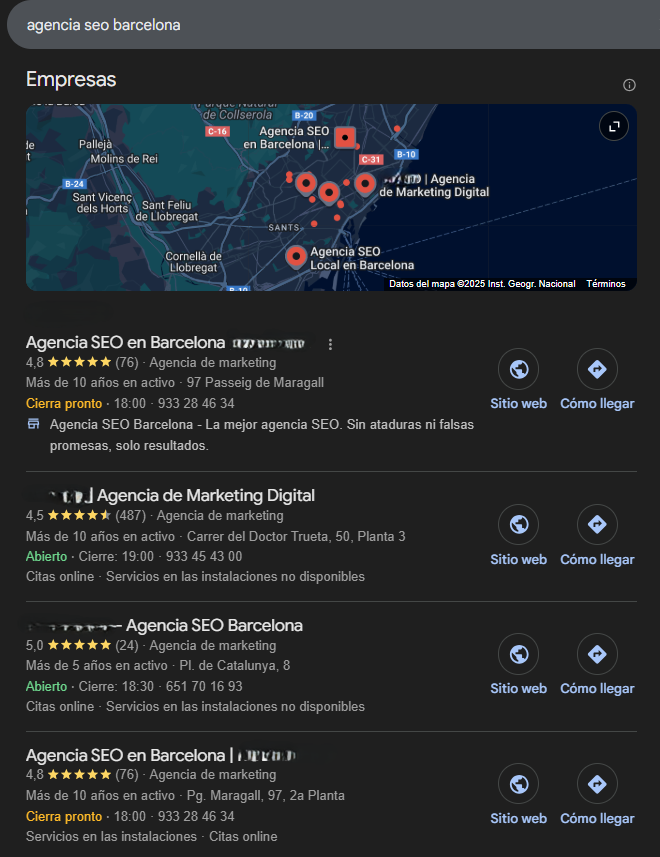 ejemplo de seo local - freelance seo